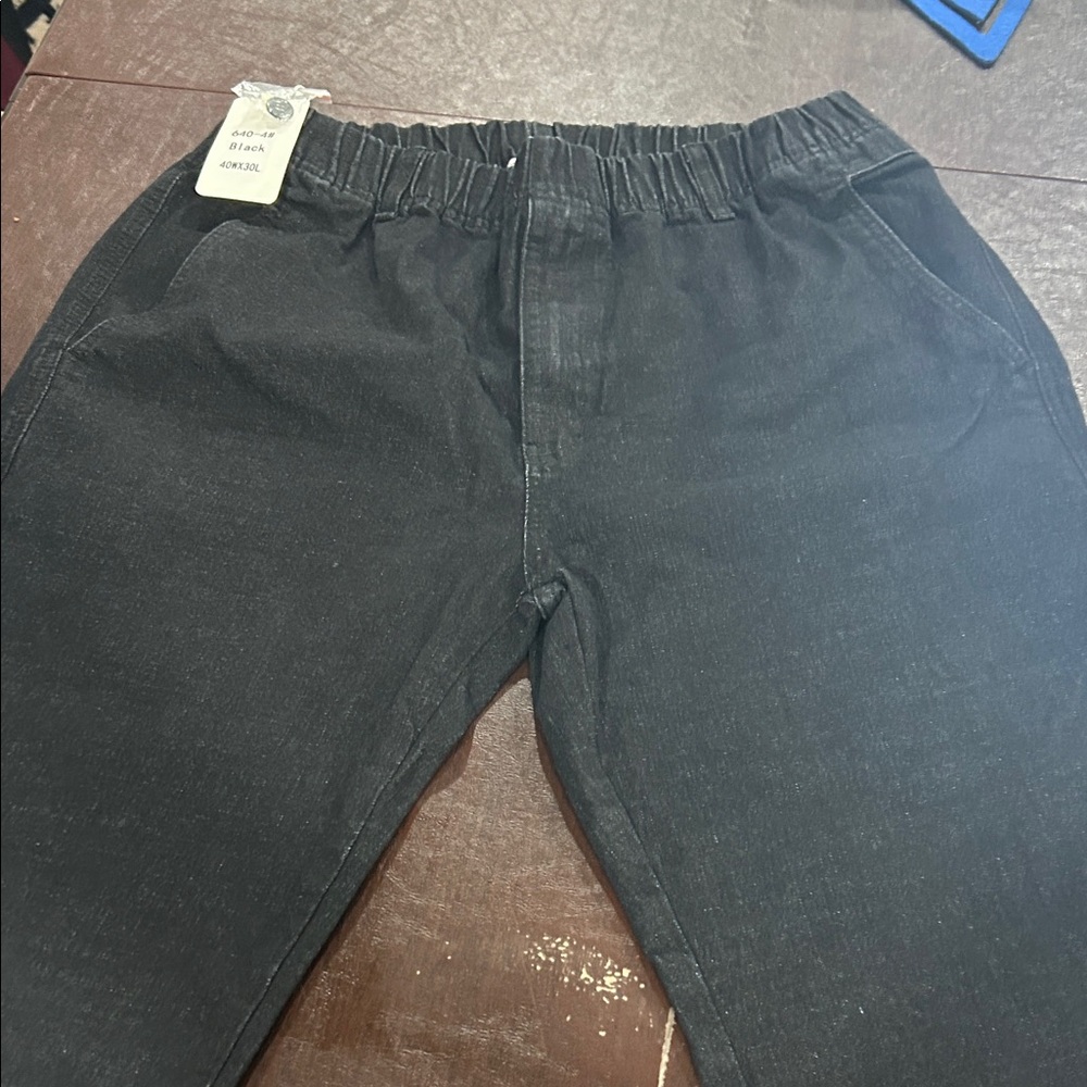 Black Elastic Waist Pull-On jeans